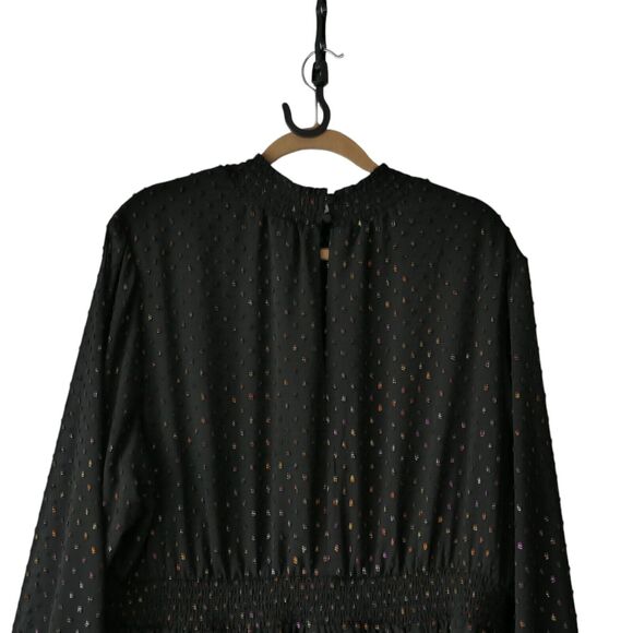 Torrid 3XL Long Sleeve Metallic Confetti Dots Dress Mockneck Fit Flare Feminine - Picture 9 of 12